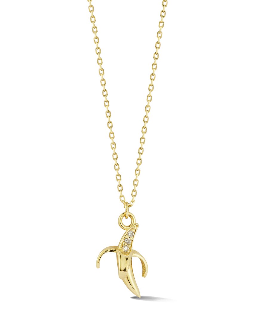 Ember Fine Jewelry 14K 0.02 ct. tw. Diamond Tiny Banana Necklace
