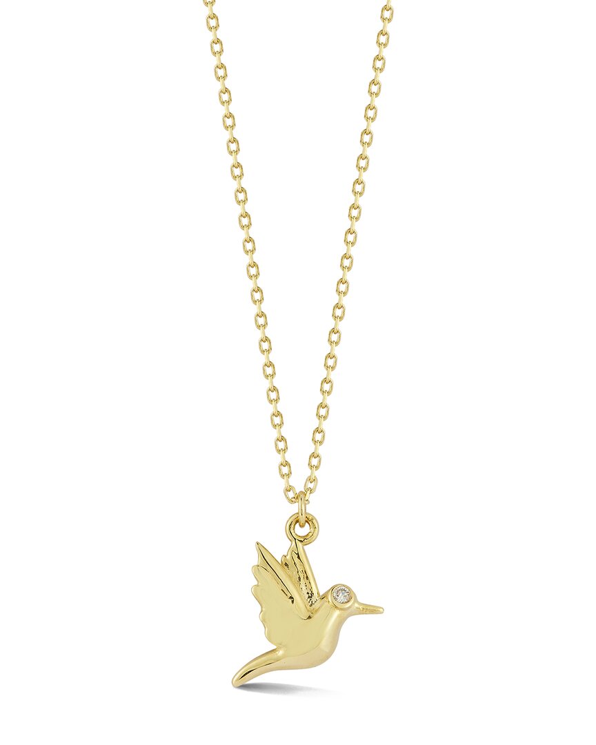 Ember Fine Jewelry 14K 0.01 ct. tw. Diamond Small Hummingburd Necklace