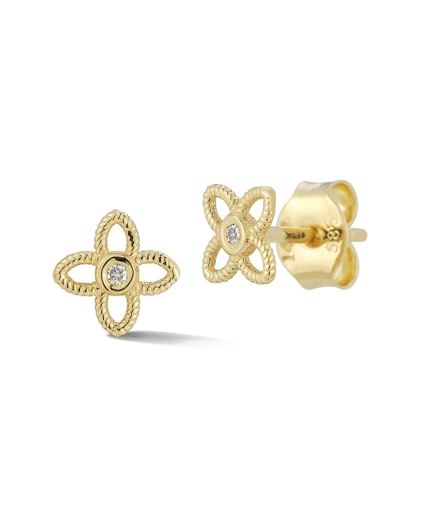 Ember Fine Jewelry 14K 0.01 ct. tw. Diamond Flower Studs