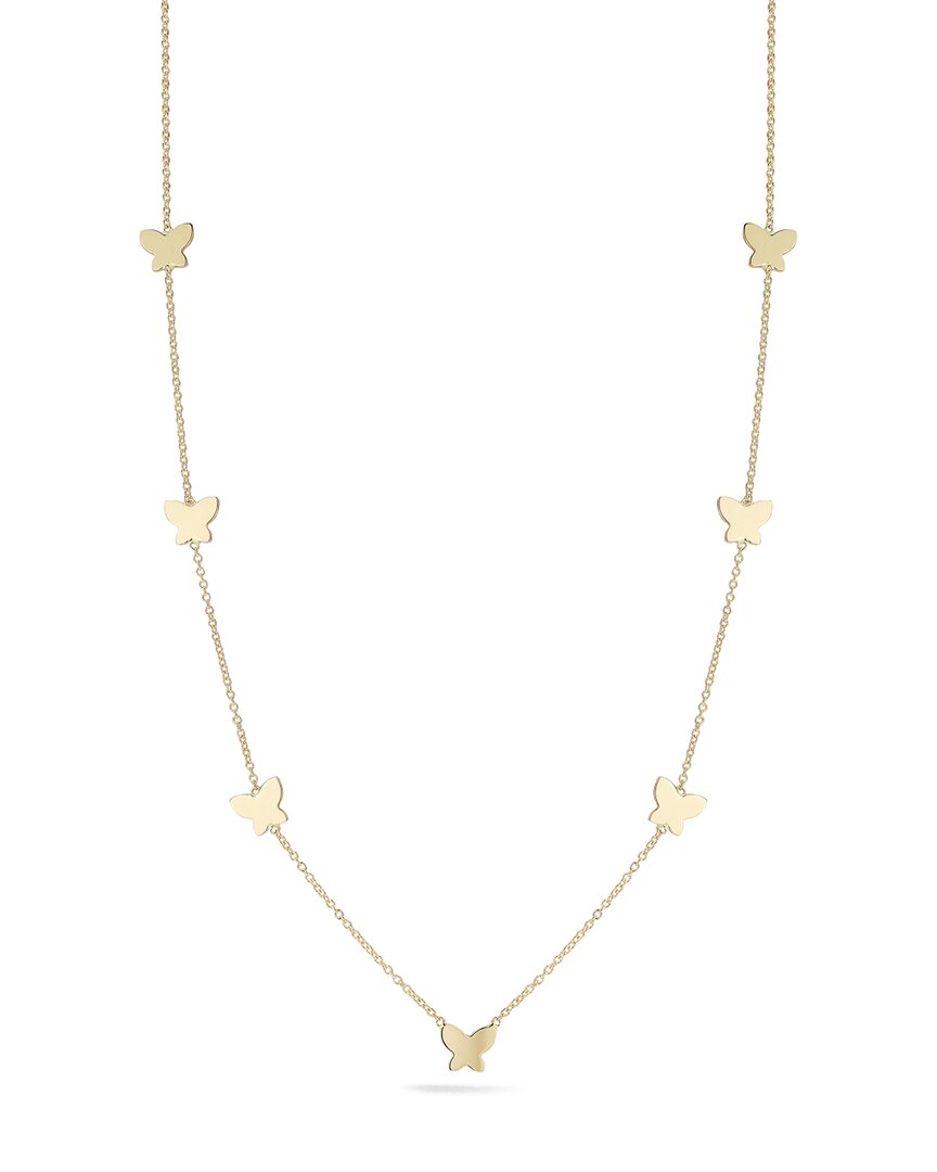 Ember Fine Jewelry 14k Yellow Gold Butterfly Station Chain Necklace