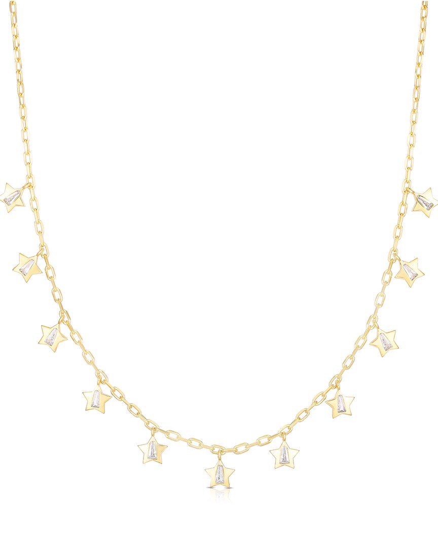 Sphera Milano 14k Over Silver Cz Star Charm Necklace