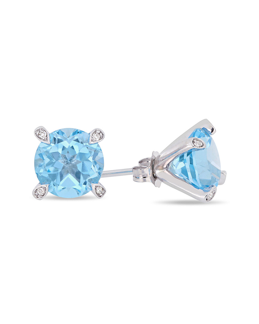 Rina Limor 10k 4.72 Ct. Tw. Diamond & Sky Blue Topaz Studs