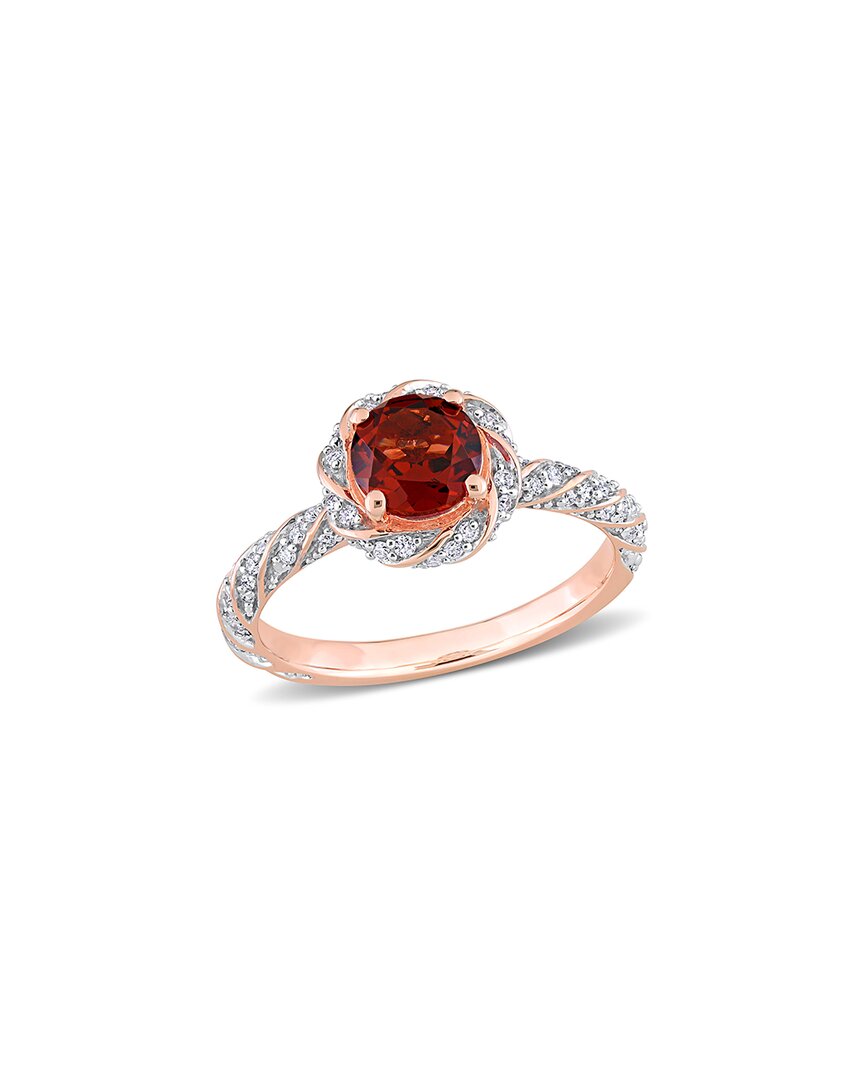 Rina Limor 14k Rose Gold 1.25 Ct. Tw. Diamond & Garnet Ring