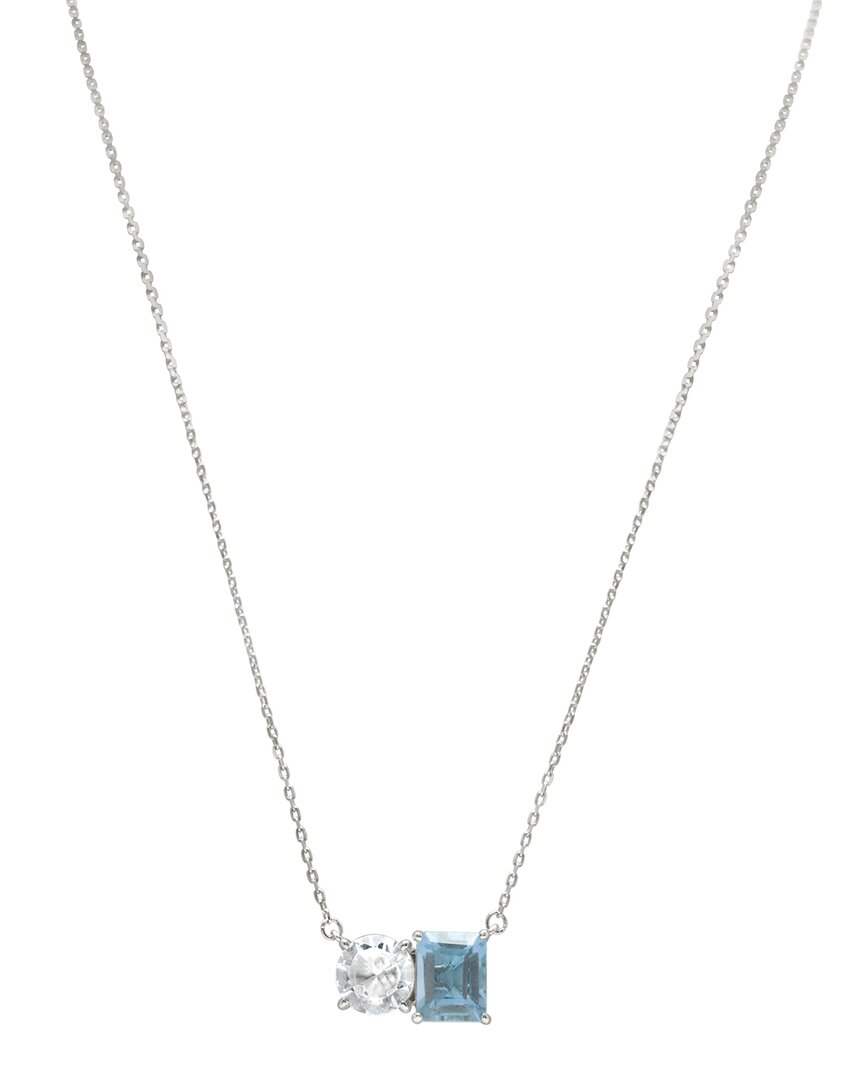 Suzy Levian Silver 5.00 Ct. Tw. Gemstone Toi Et Moi Necklace