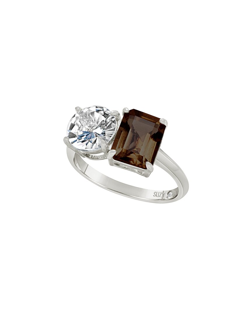 Suzy Levian Silver 5.00 Ct. Tw. Gemstone Toi Et Moi Ring
