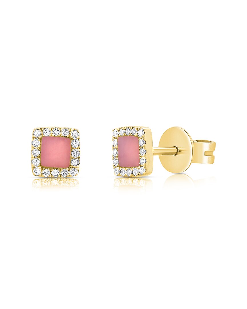Sabrina Designs 14k 0.37 Ct. Tw. Diamond & Opal Studs