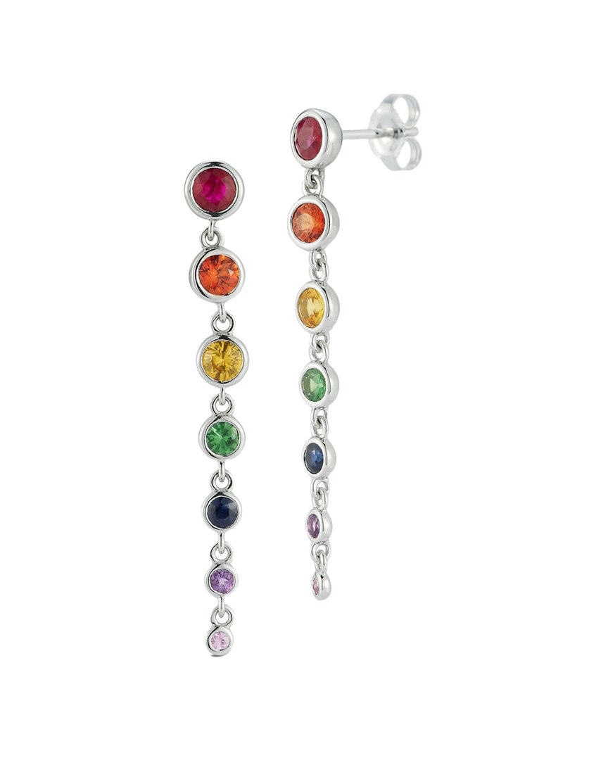 Nephora 14k Rainbow Sapphire Drop Earrings