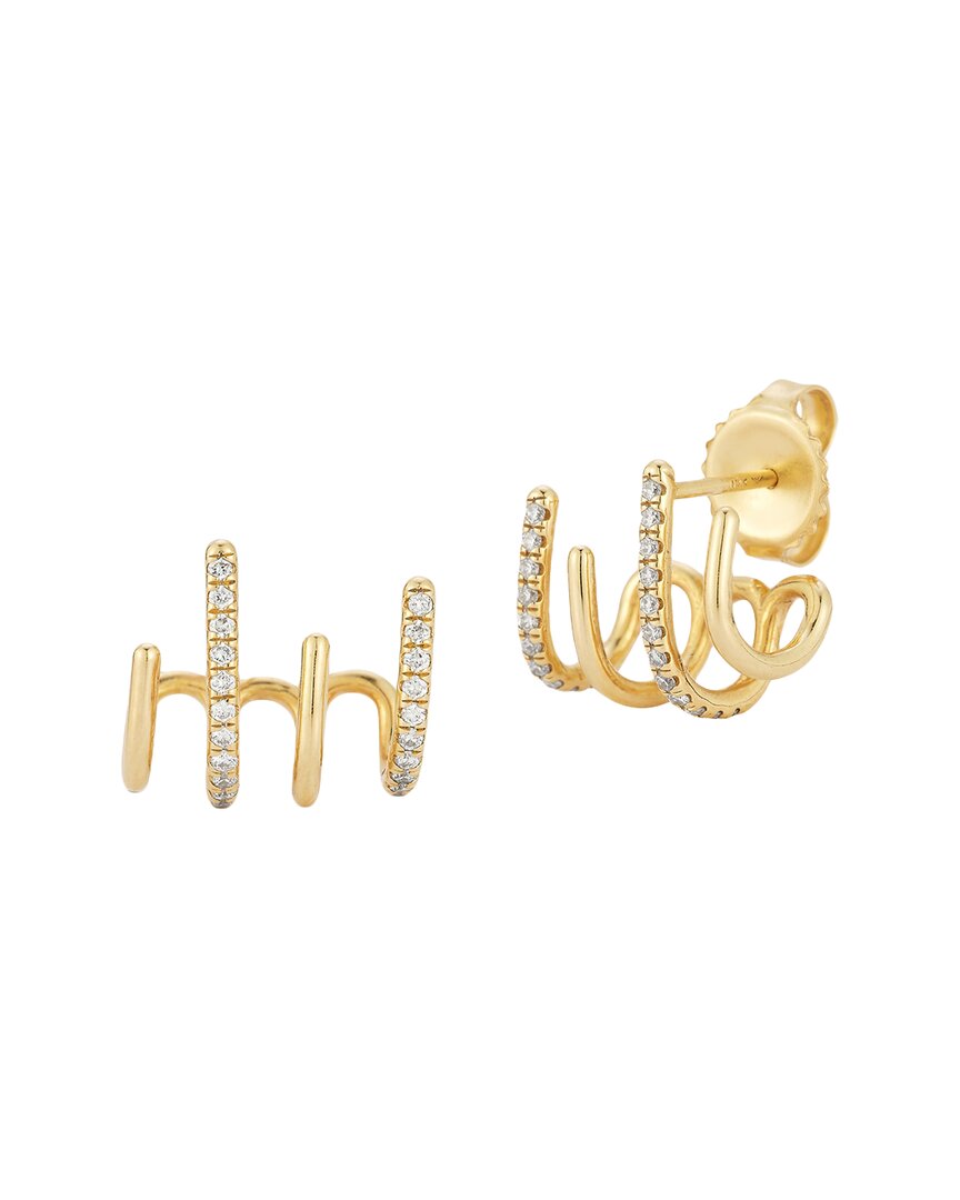 Nephora 14k 0.21 Ct. Tw. Diamond Cuff Earrings In Gold