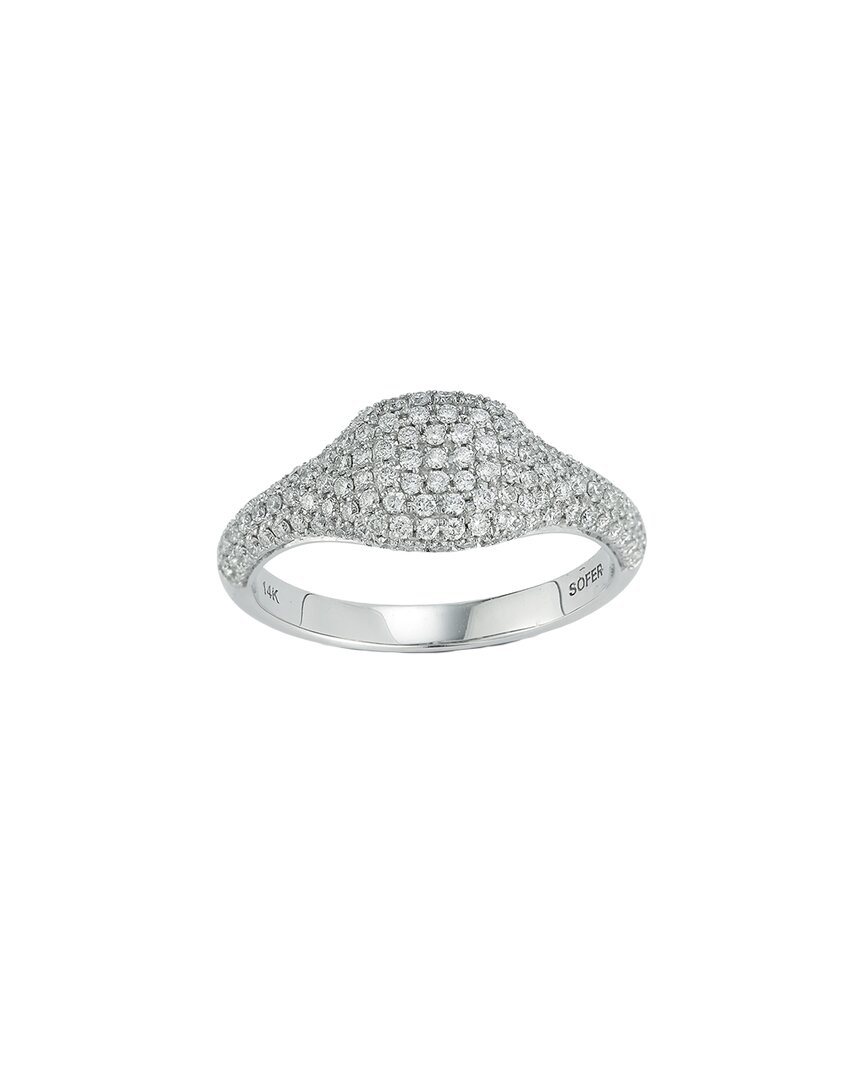 Nephora 14k 0.65 Ct. Tw. Diamond Signet Ring In Metallic