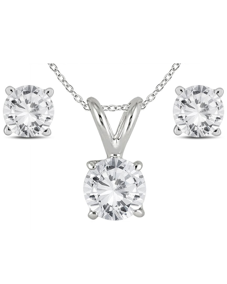 The Eternal Fit 14k 0.96 Ct. Tw. Diamond Solitaire Necklace & Earrings Set