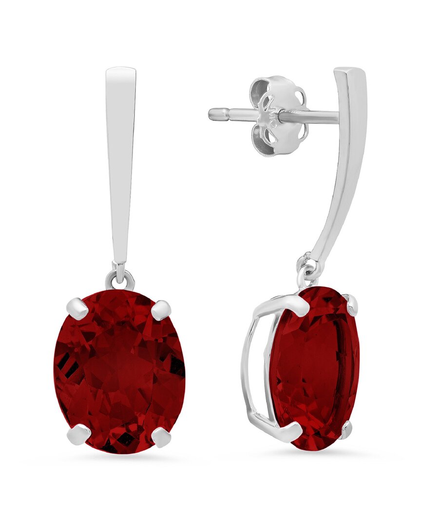 Maxcolor 14k 5.50 Ct. Tw. Garnet Drop Earrings