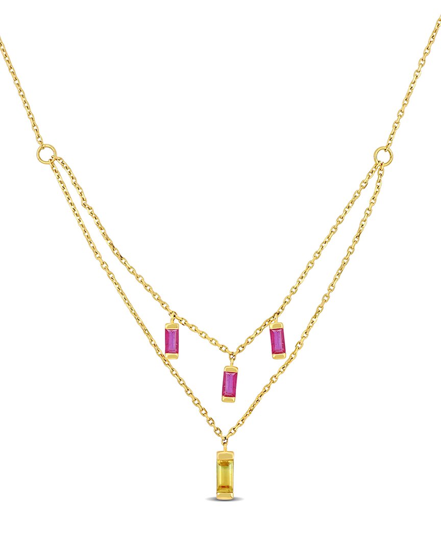 Shop Rina Limor 10k 0.86 Ct. Tw. Yellow Sapphire Double Necklace
