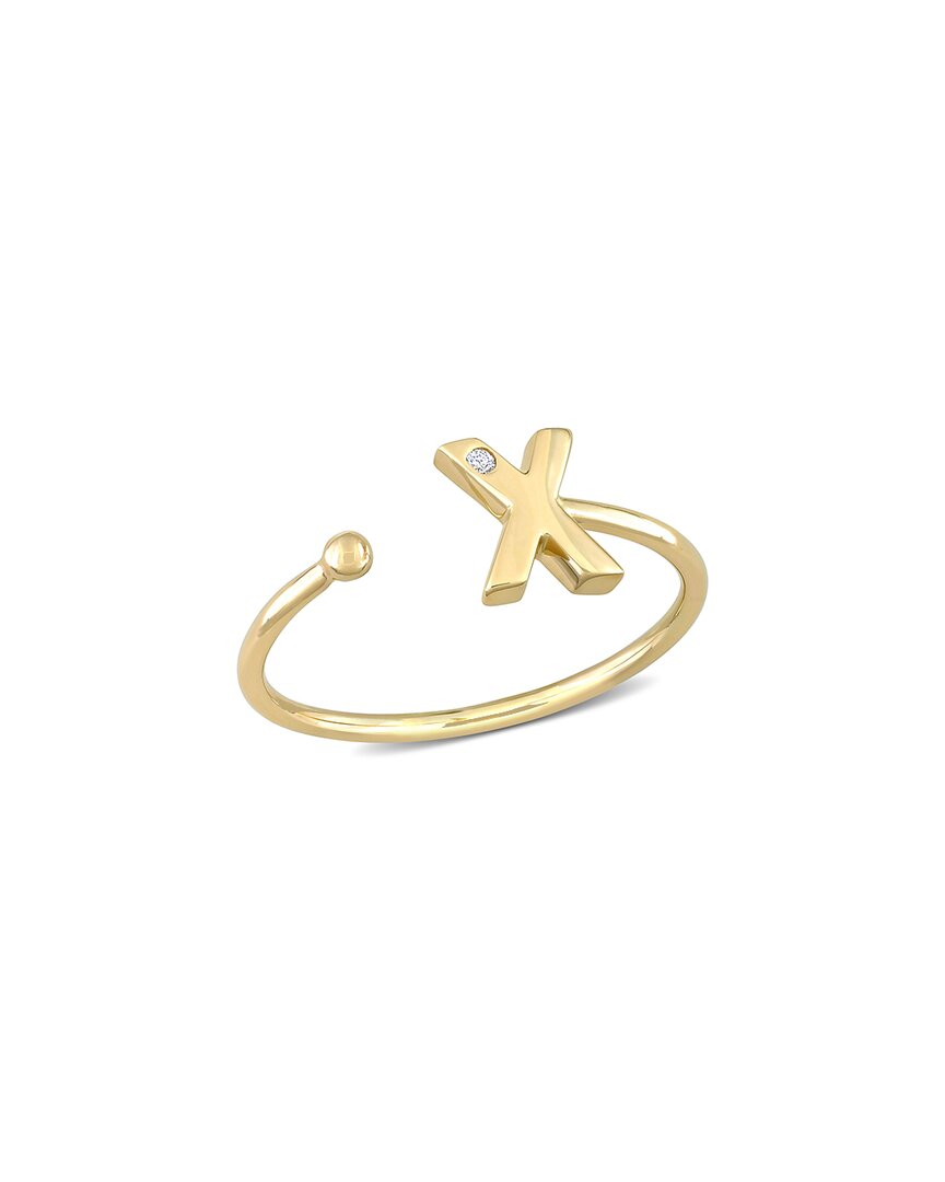 Rina Limor 10k 0.01 Ct. Tw. Diamond Initial X Ring