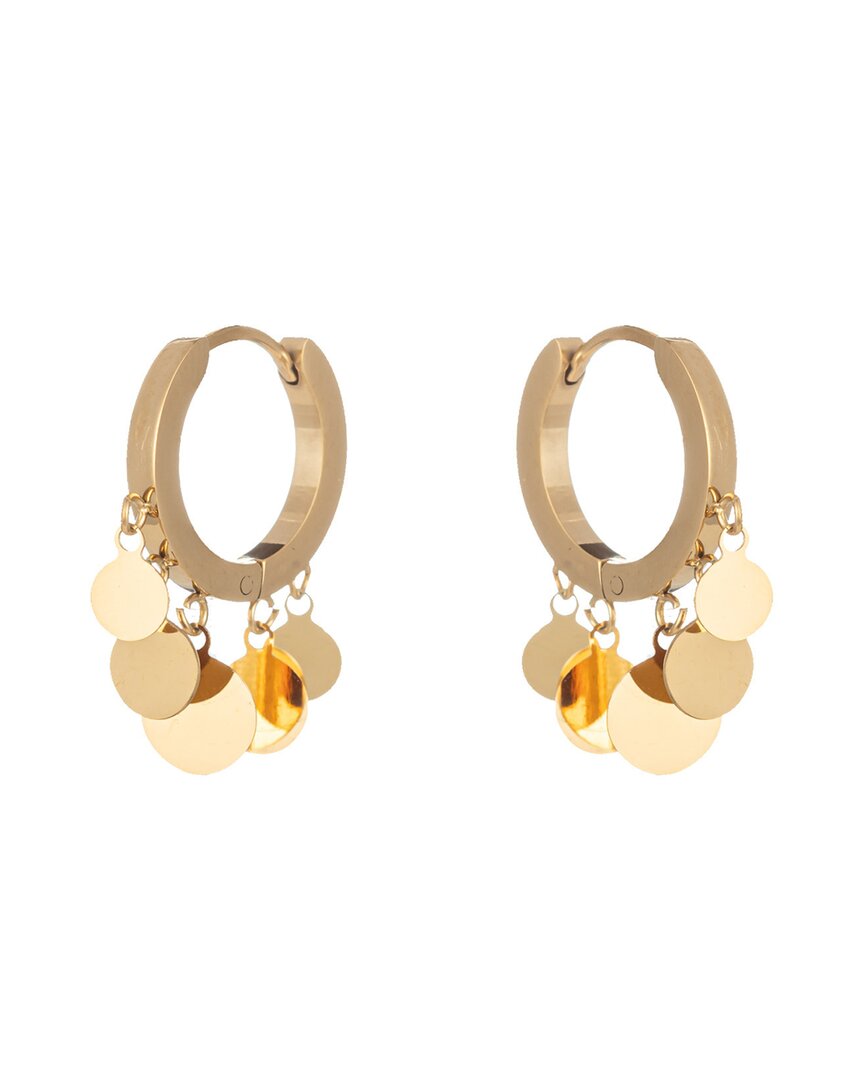 Eye Candy La Luxe Collection 24k Plated Cz Loop Fringe Huggie Earrings