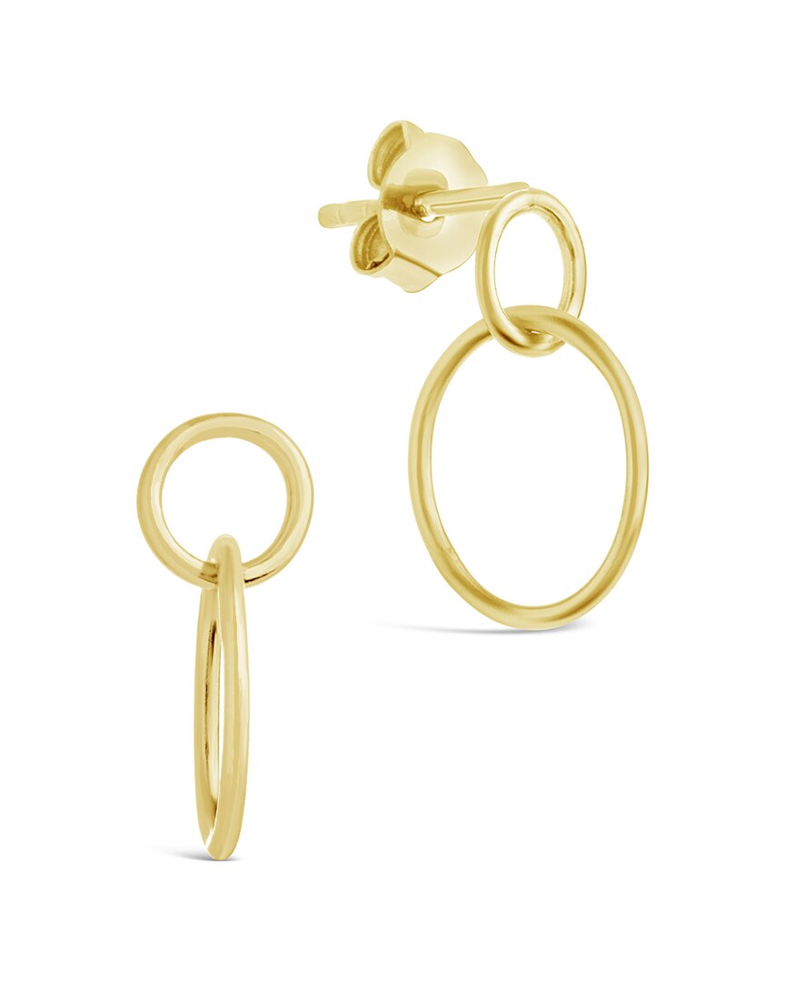 Sterling Forever 14k Over Silver Simple Interlocking Circle Dangle Earrings