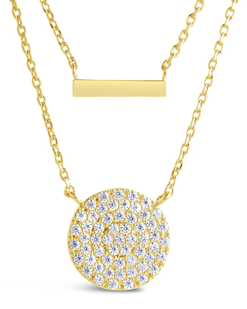 Sterling Forever 14k Plated Cz Vivian Layered Necklace