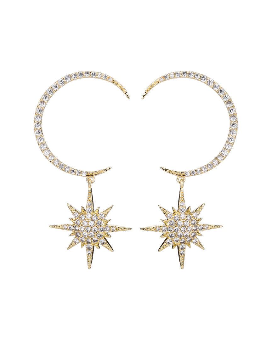 Eye Candy La Amber Moon Star Cz Crystal Drop Earring