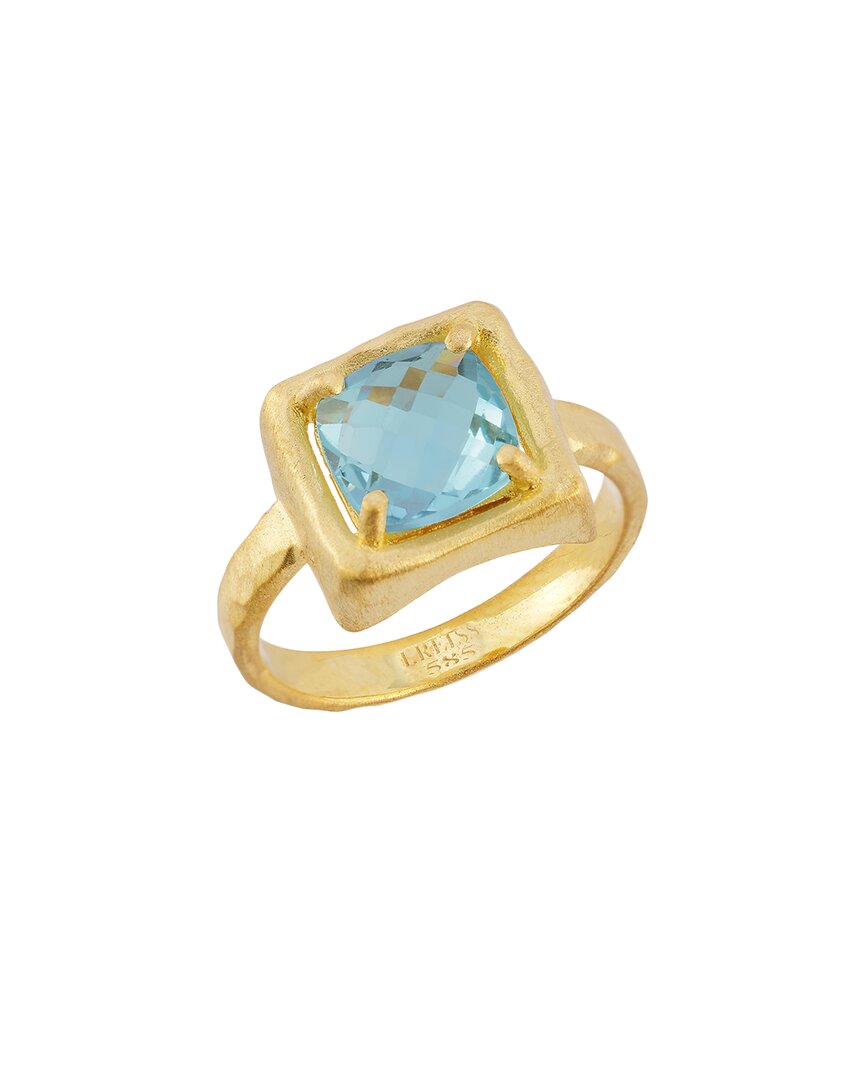 I. Reiss 14k 1.75 Ct. Tw. Diamond & Blue Topaz Cocktail Ring In Gold