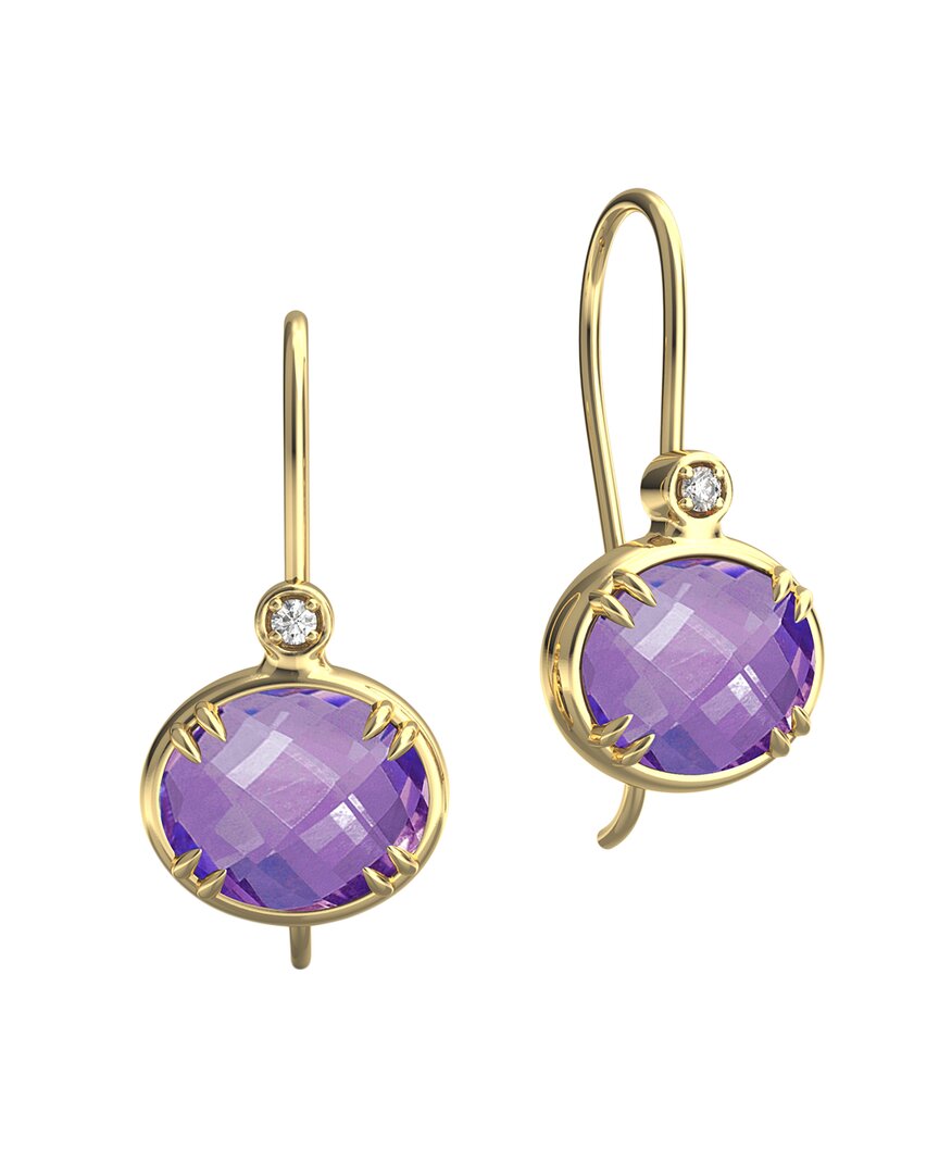 I. Reiss 14k 5.45 Ct. Tw. Diamond & Amethyst Earrings