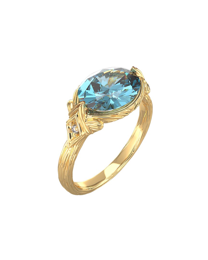 I. Reiss 14k 3.35 Ct. Tw. Diamond & Blue Topaz Cocktail Ring In Gold