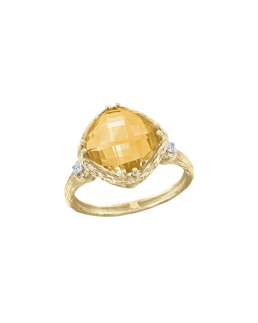 I. Reiss 14k 3.55 Ct. Tw. Diamond & Citrine Cocktail Ring In Gold