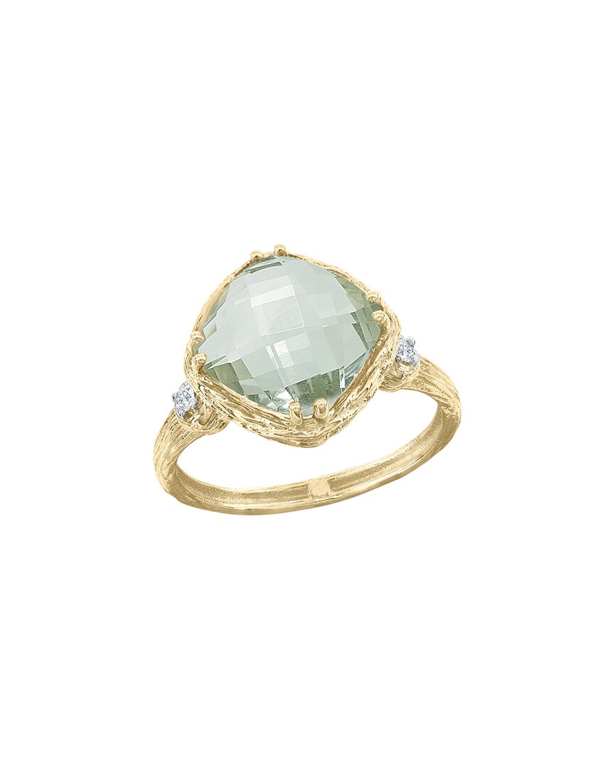 I. Reiss 14k 3.55 Ct. Tw. Diamond & Green Amethyst Cocktail Ring In Gold