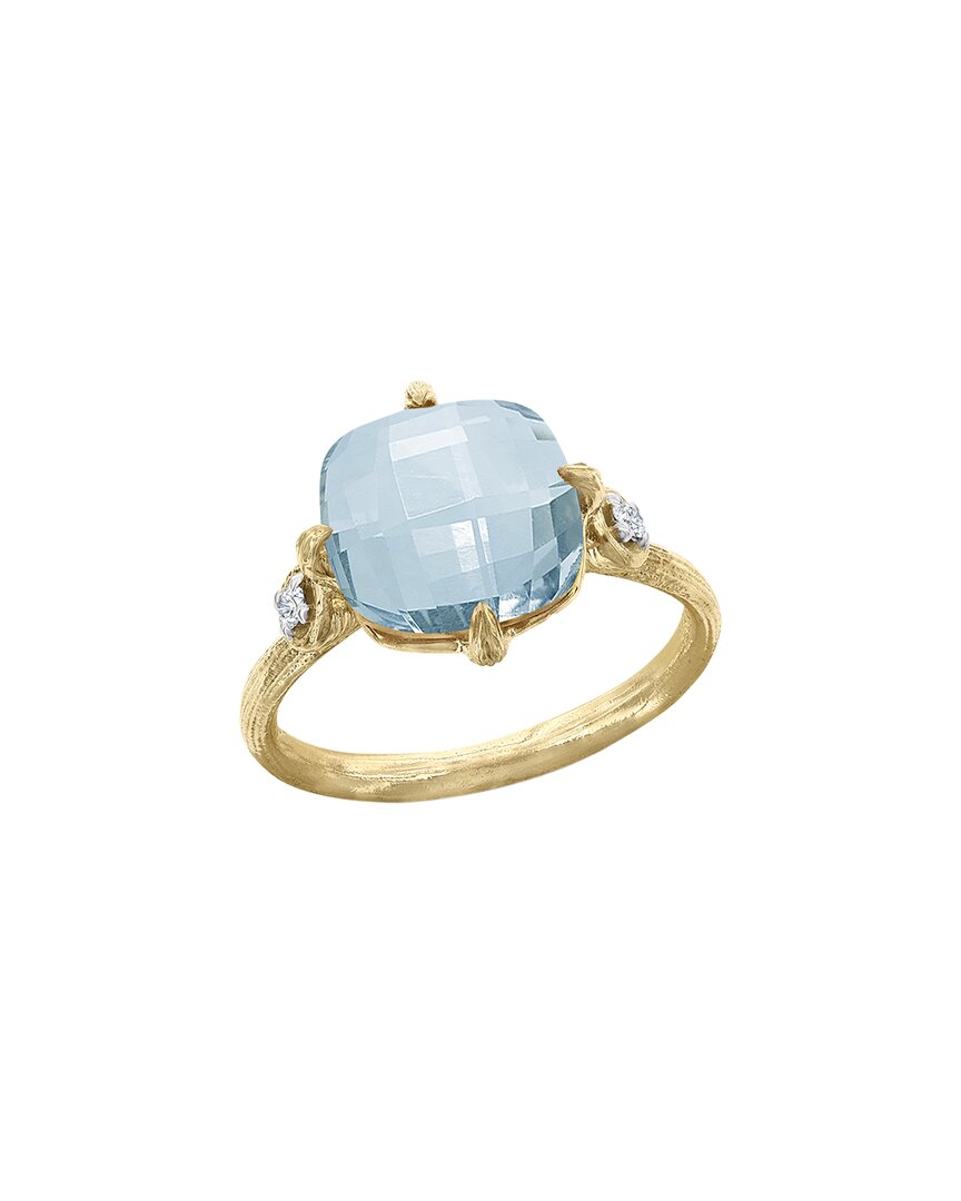 I. Reiss 14k 4.80 Ct. Tw. Diamond & Blue Topaz Cocktail Ring In Gold