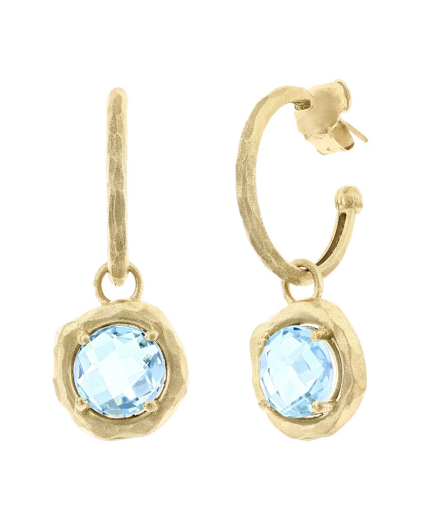 I. Reiss 14k 8.50 Ct. Tw. Diamond & Blue Topaz Charm Earrings