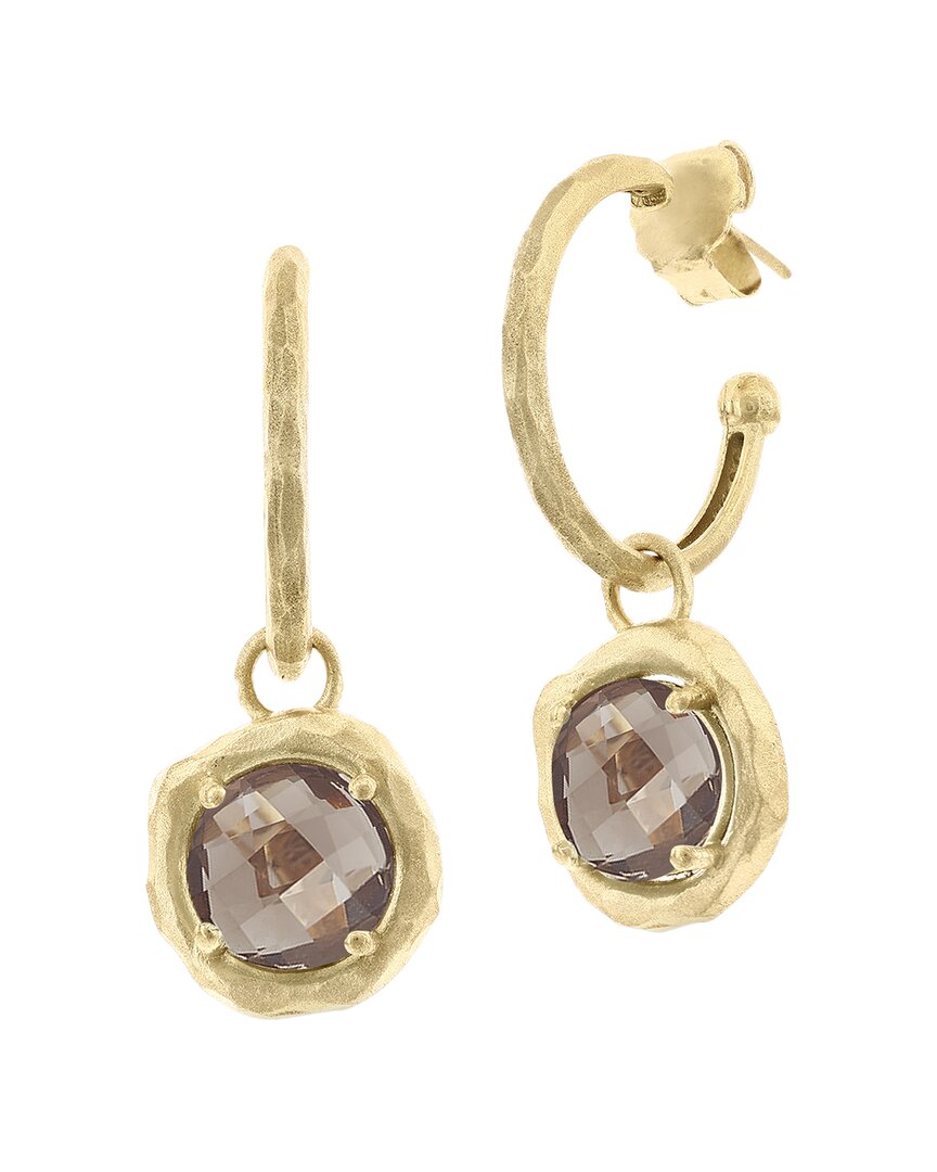 I. Reiss 14k 7.00 Ct. Tw. Diamond & Smokey Topaz Charm Earrings In Gold