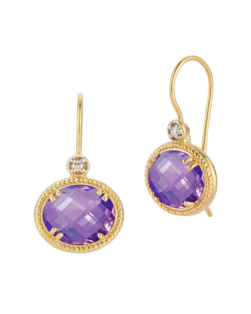 I. Reiss 14k 5.44 Ct. Tw. Diamond & Amethyst Earrings In Purple