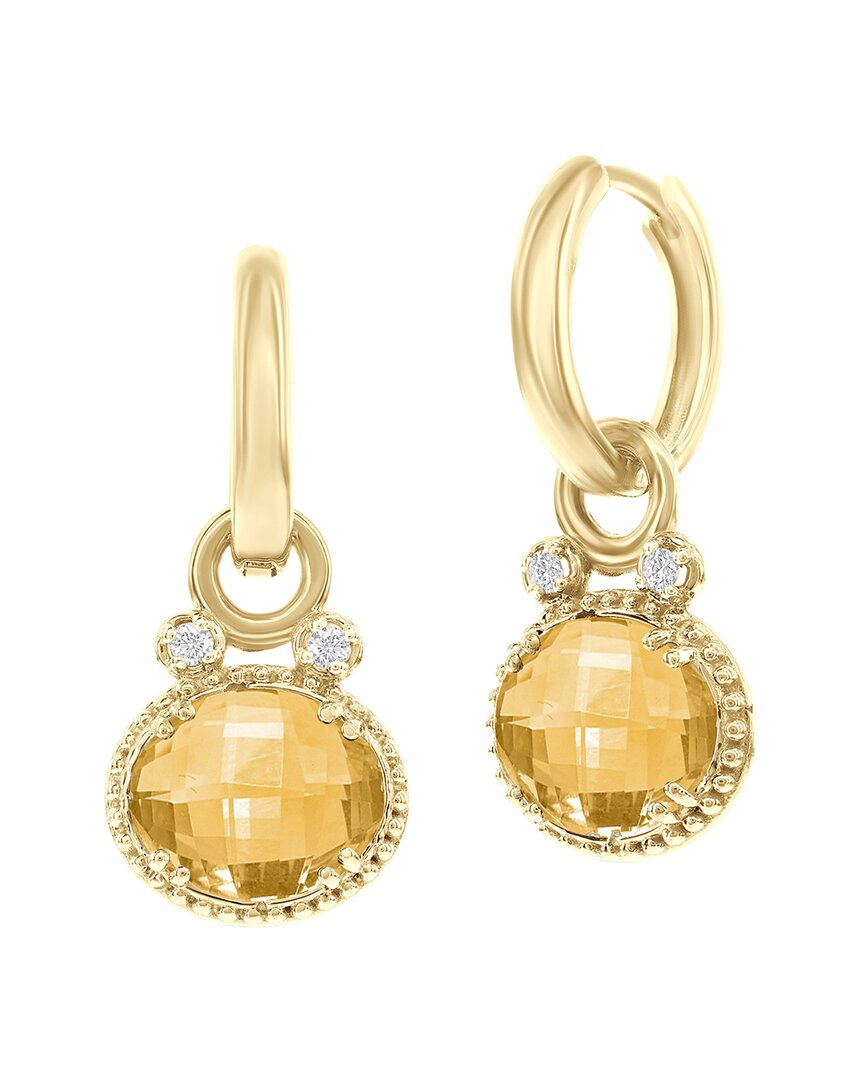 I. Reiss 14k 5.00 Ct. Tw. Diamond & Citrine Earrings In Gold