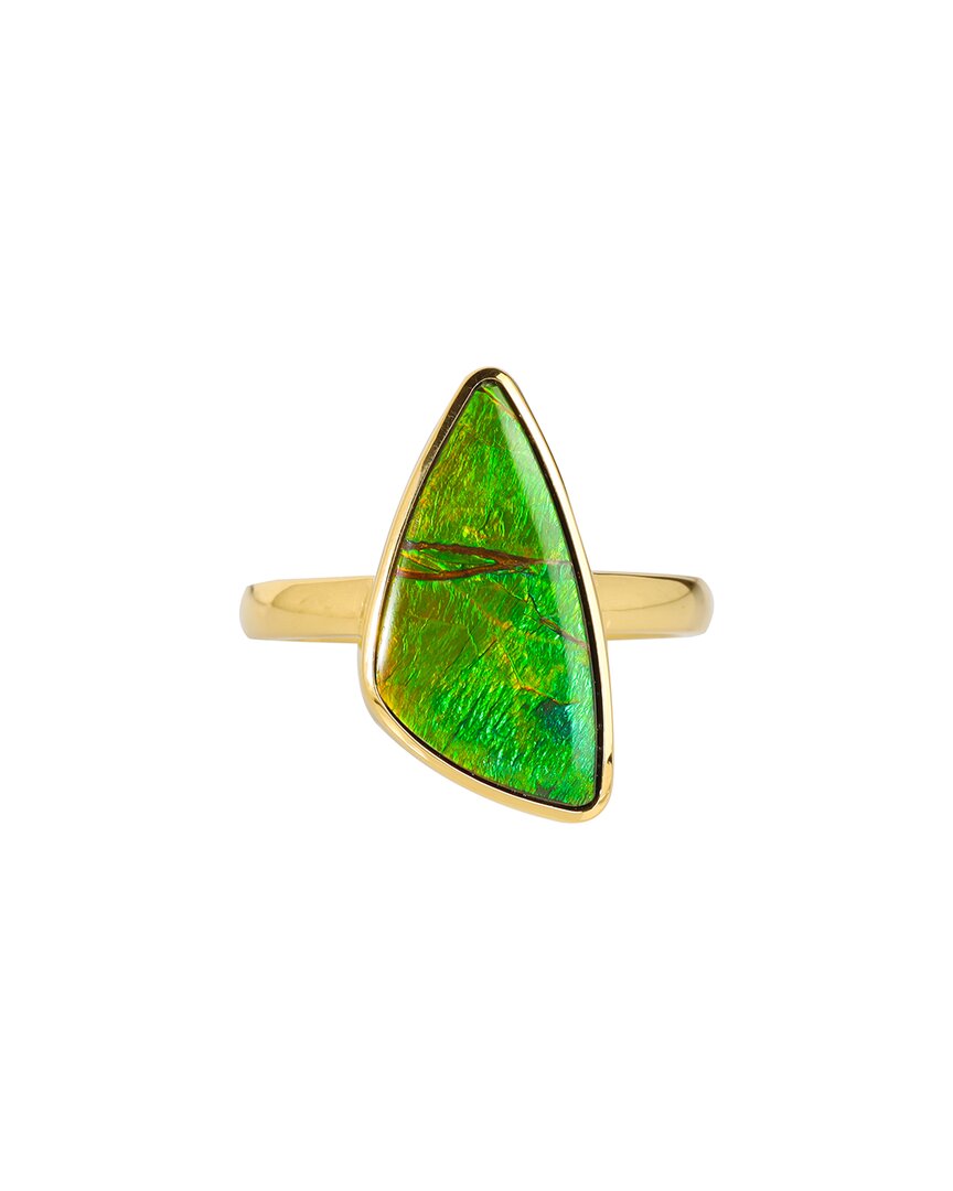 Tiramisu 14k Over Silver 8.15 Ct. Tw. Ammolite Ring