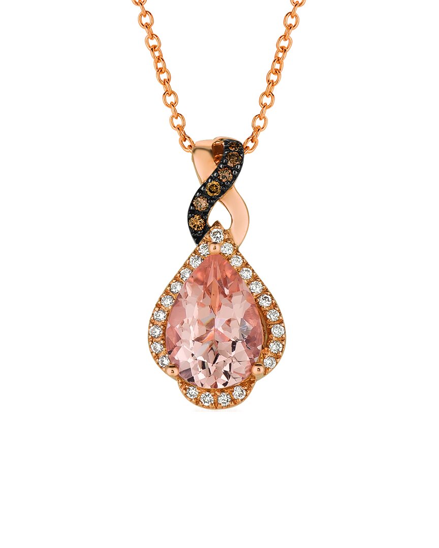 Le Vian ® Chocolatier 14k Strawberry Gold 1.48 Ct. Tw. Diamond & Morganite Necklace