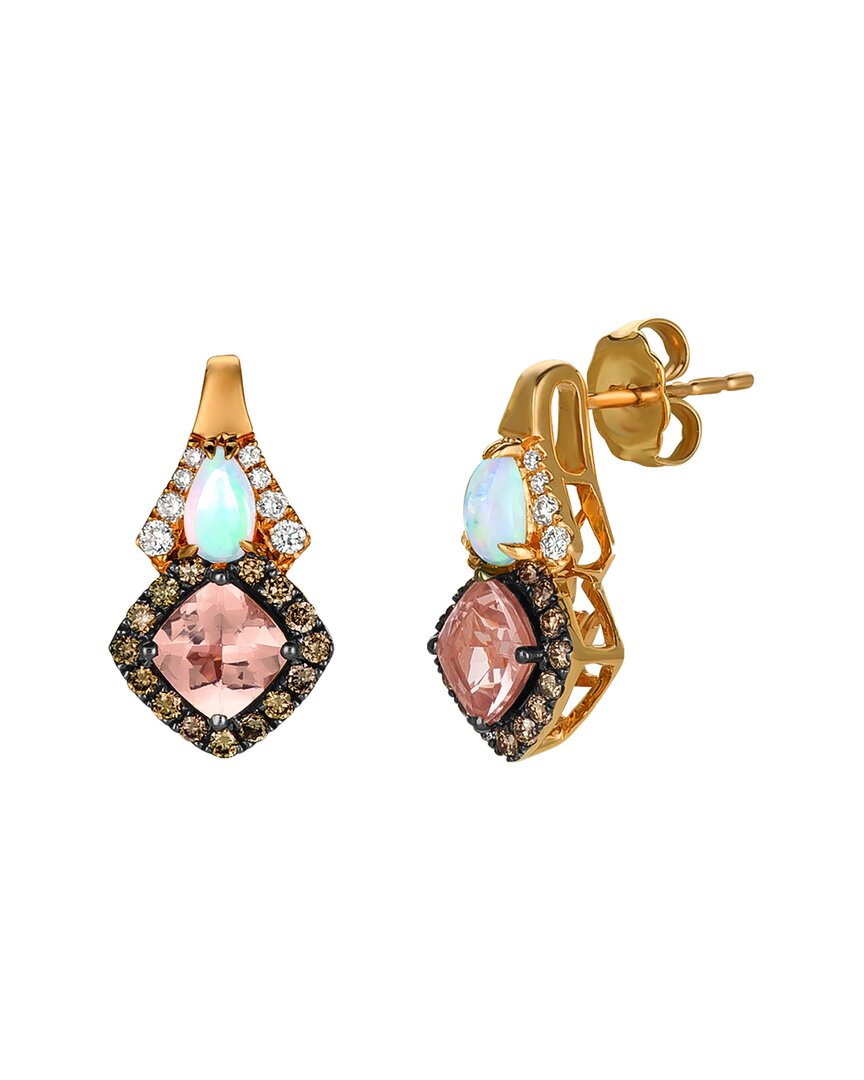 Le Vian Ladies Peach Morganite Earrings Set In 14k Strawberry Gold