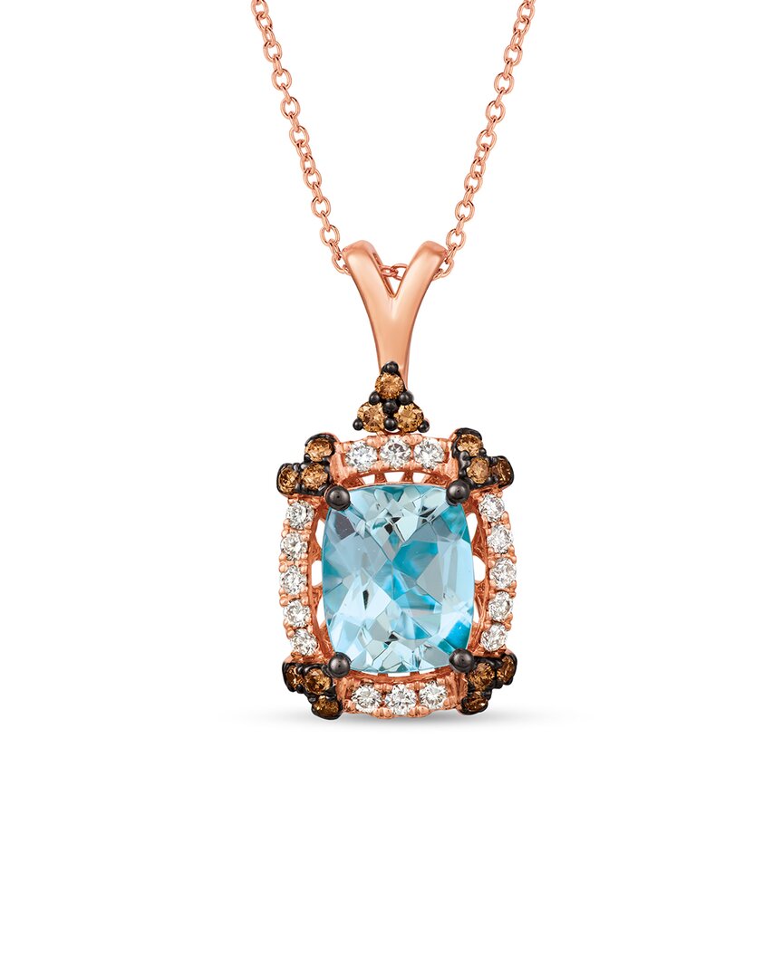 Le Vian 14k Strawberry Gold 2.71 Ct. Tw. Diamond & Aquamarine Necklace