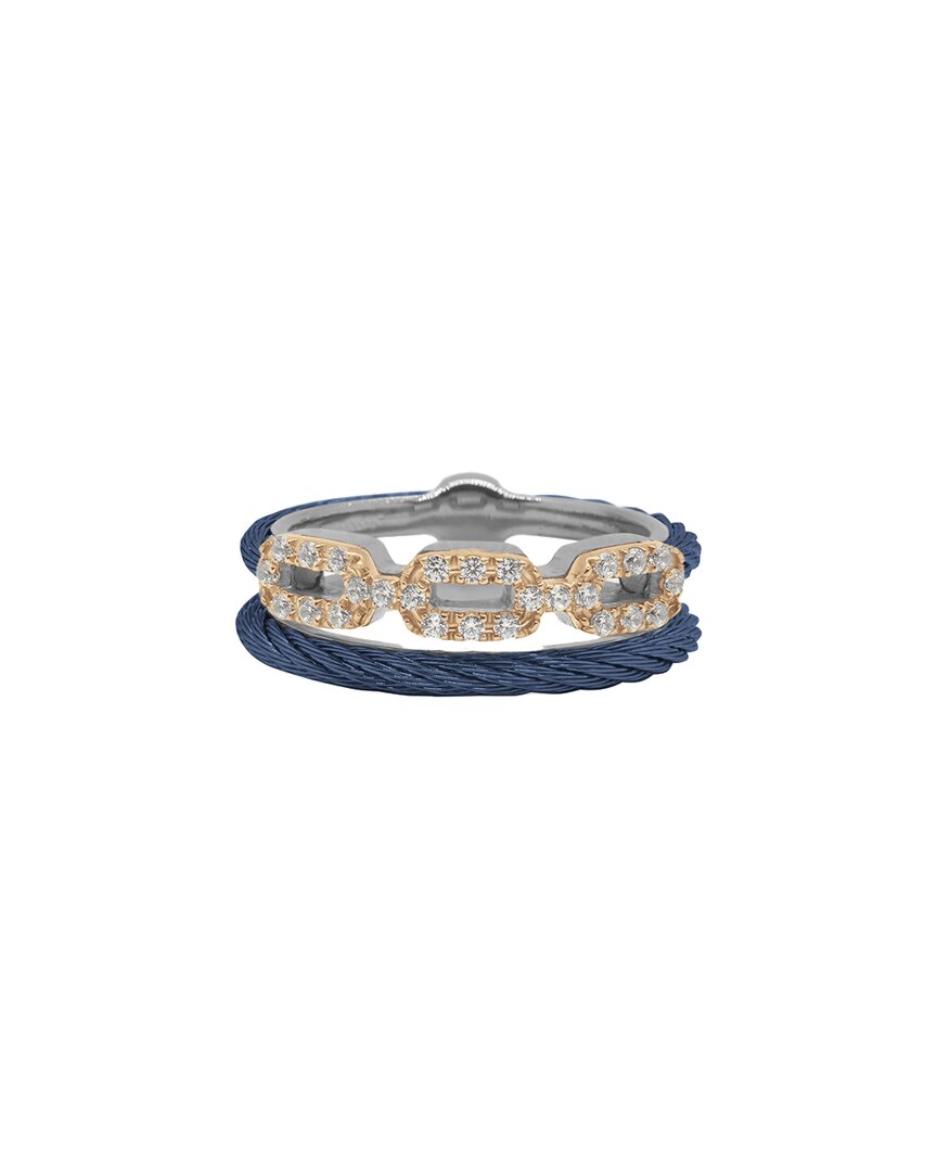 Alor Classique 18k Rose Gold 0.22 Ct. Tw. Diamond Cable Ring