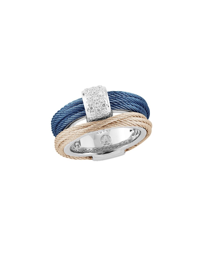 Alor Classique 18k 0.16 Ct. Tw. Diamond Cable Ring In Blue