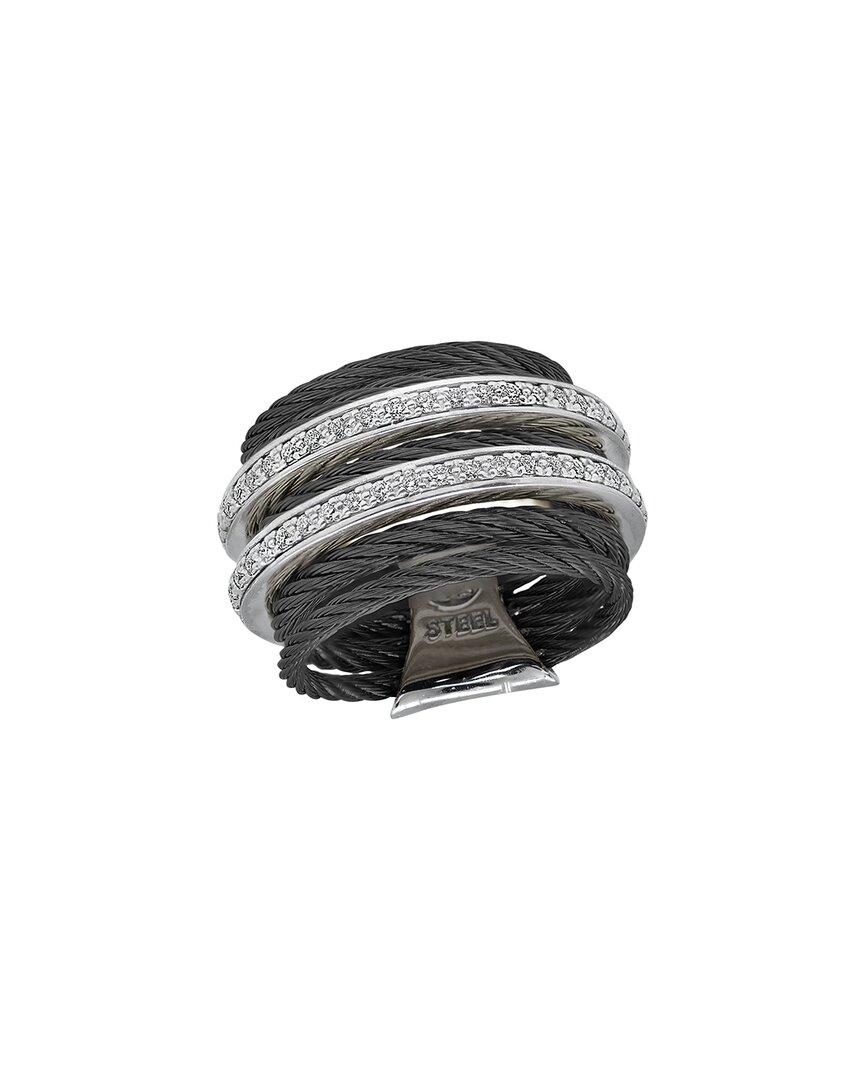 Alor Noir 18k 0.38 Ct. Tw. Diamond Cable Ring In Black