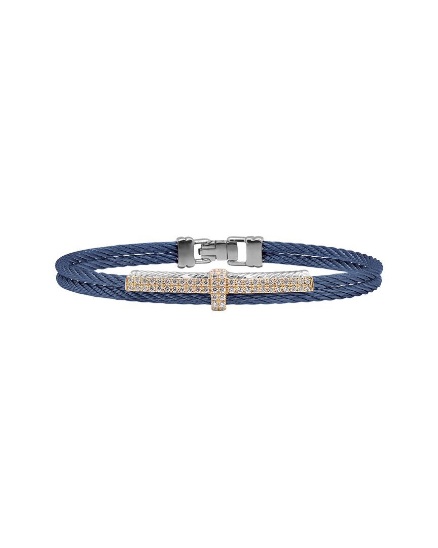Shop Alor Classique 18k Rose Gold 0.51 Ct. Tw. Diamond Cable Bangle Bracelet