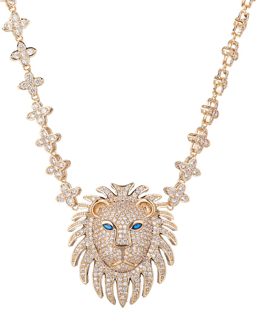 Eye Candy La The Luxe Collection Cz Lion Head Pendant Necklace