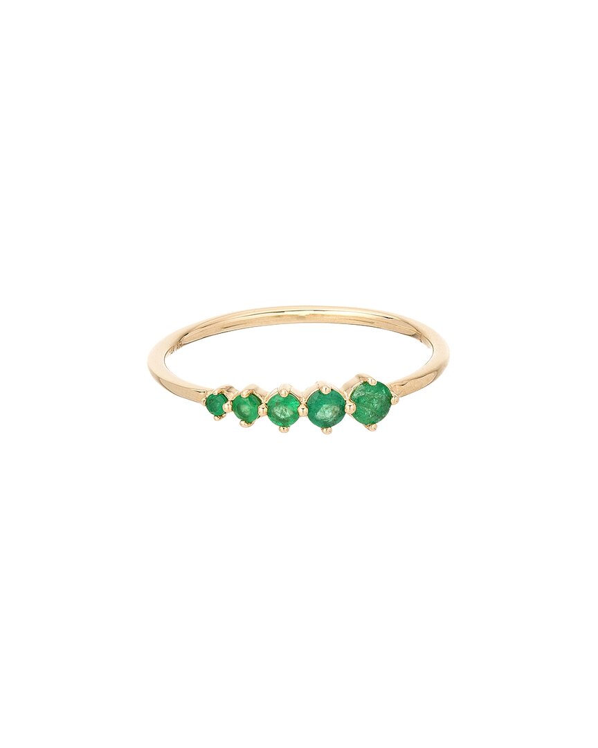 Adina Reyter 14kt Yellow Gold Graduated Emerald Ring