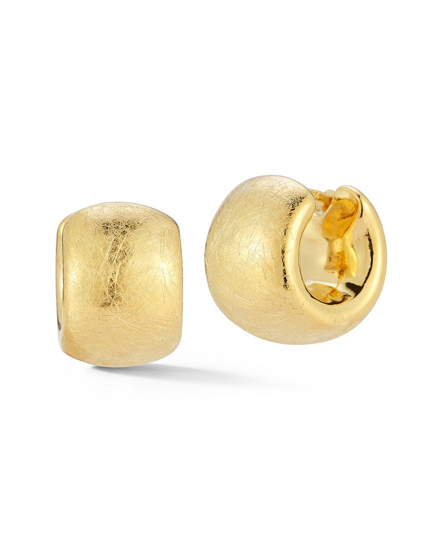 Sphera Milano 14k Over Silver Hollow Textured Chunky Hoops