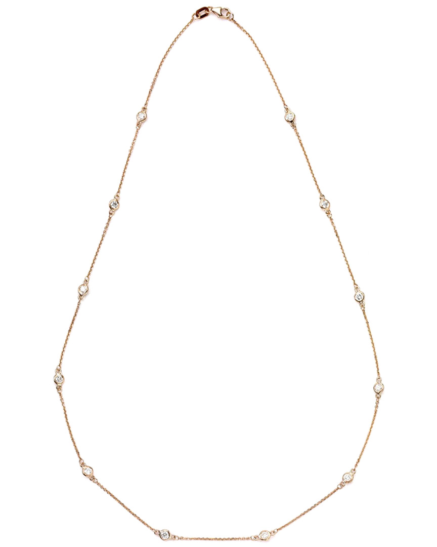 Suzy Levian 14k Rose Gold 0.40 Ct. Tw. Diamond Station Necklace