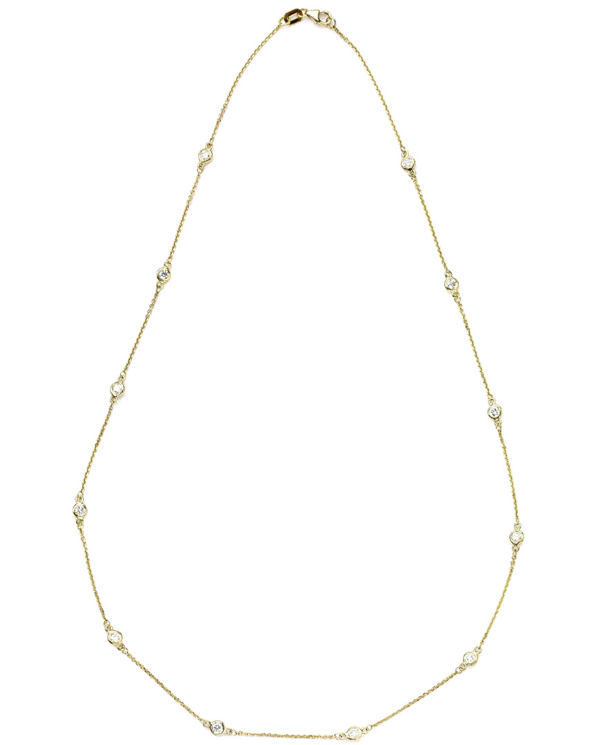 Suzy Levian 14k 0.75 Ct. Tw. Diamond Station Necklace