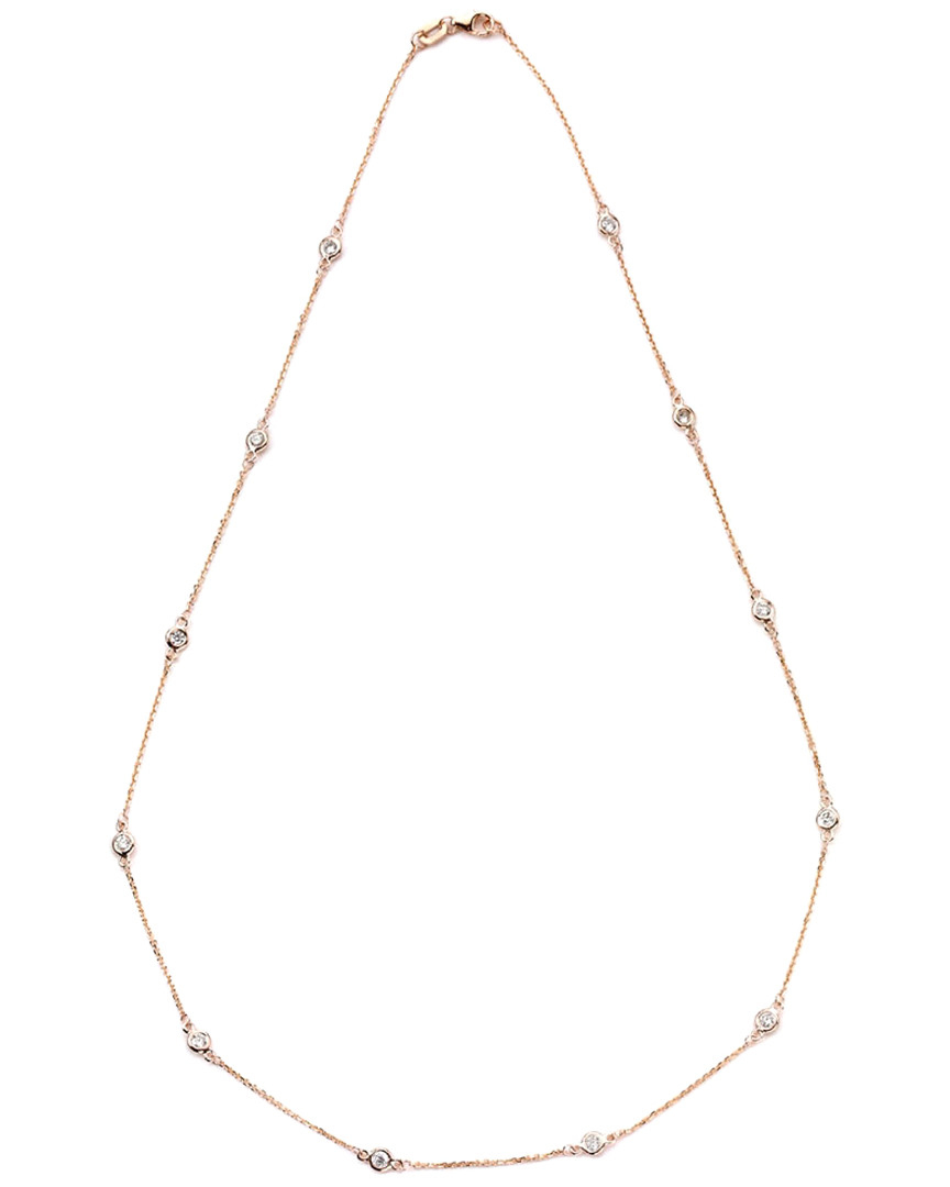 Suzy Levian 14k Rose Gold 0.90 Ct. Tw. Diamond Station Necklace