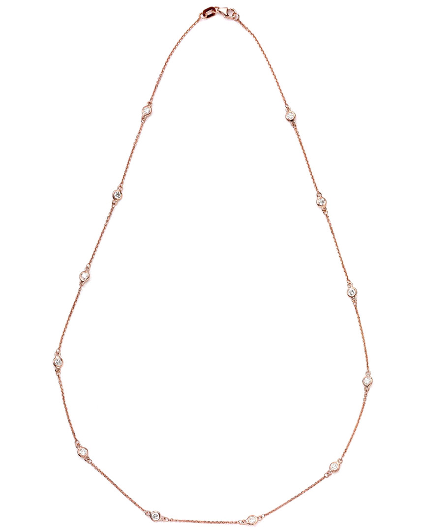 Suzy Levian 14k Rose Gold 1.80 Ct. Tw. Diamond Station Necklace