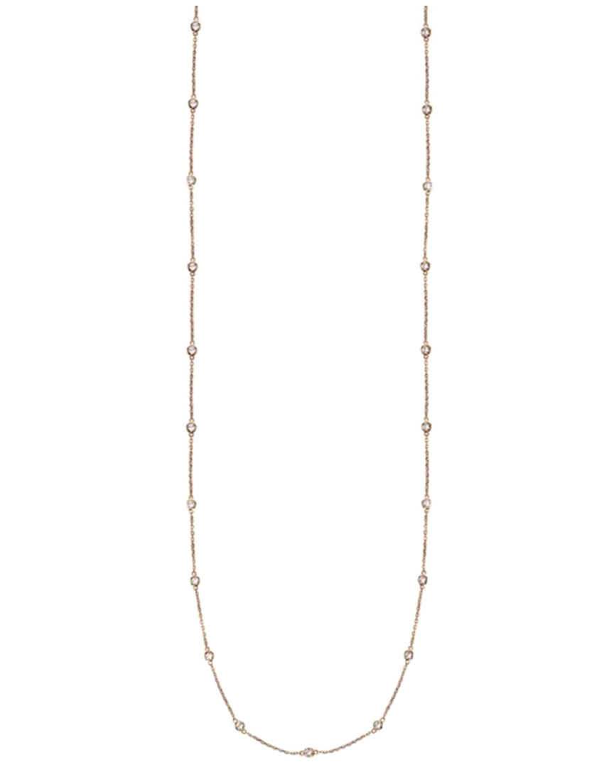 Shop Suzy Levian 14k Rose Gold 0.60 Ct. Tw. Diamond 36in Station Necklace