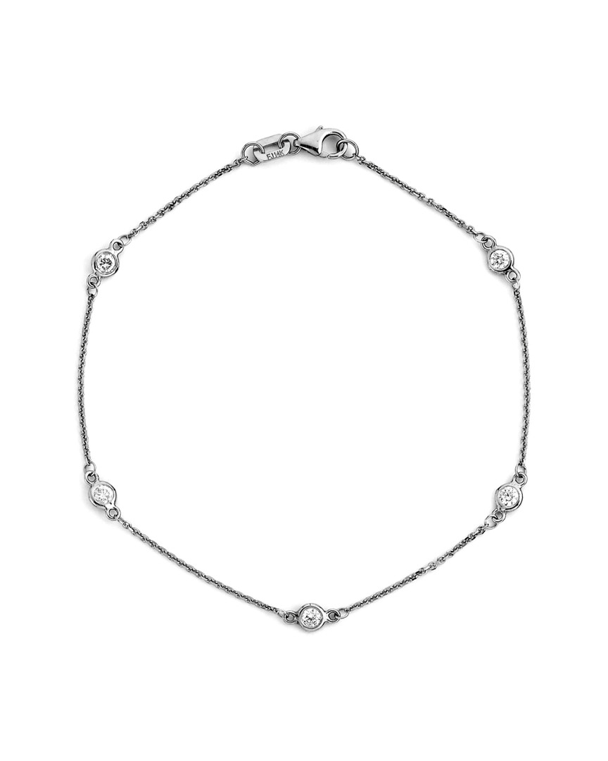 Suzy Levian 14k 0.15 Ct. Tw. Diamond Station Bracelet