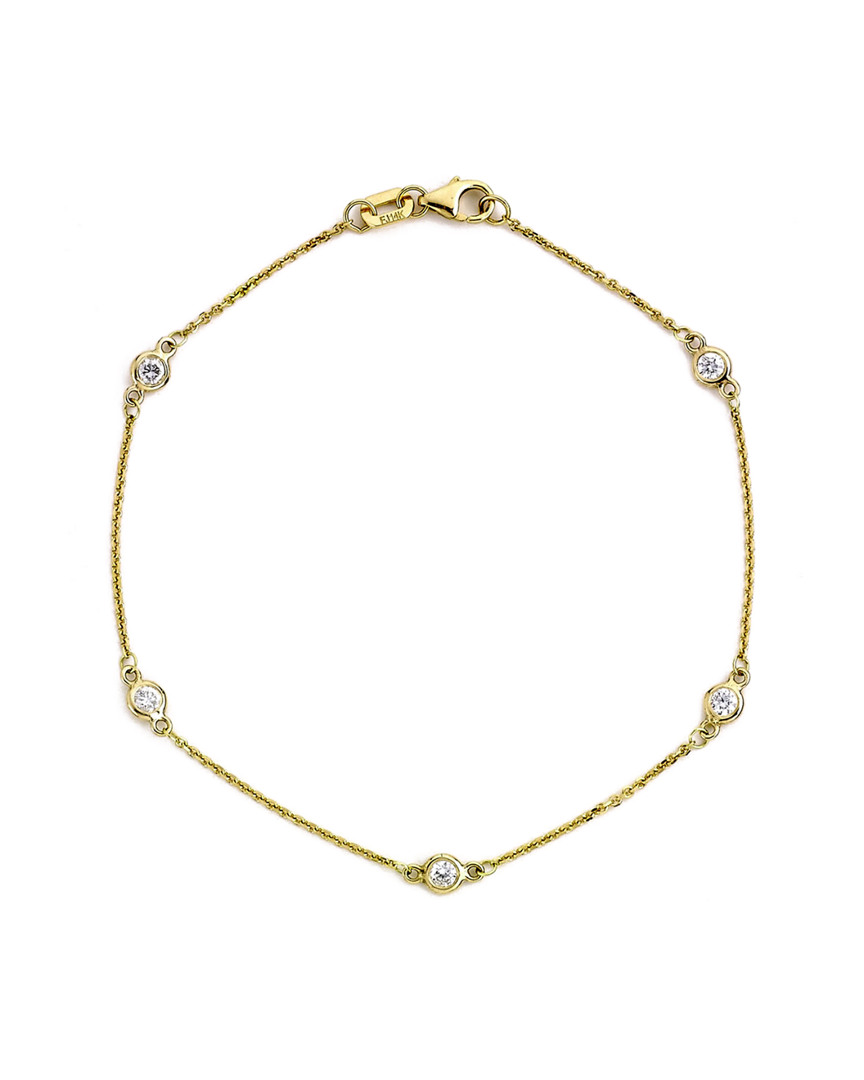 Shop Suzy Levian 14k 0.15 Ct. Tw. Diamond Station Bracelet