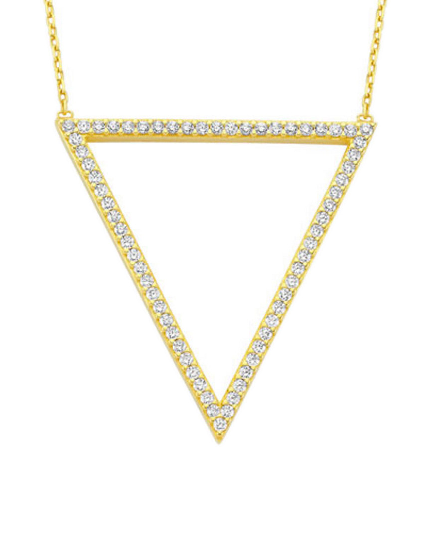 Amorium 18k Gold Over Silver Cz Triangle Necklace